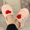 Crochet Heart Slippers for Valentine's Day